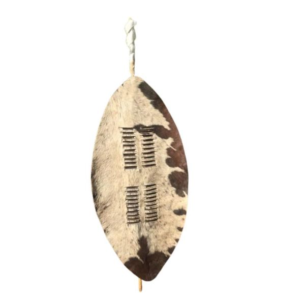 Extra Large Zulu Shield - 145cm - Handmade Black and White Genuine Cowhide