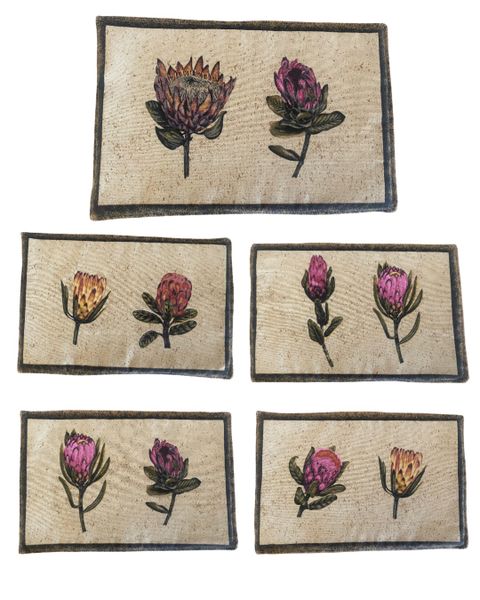 African Print - Protea Double Flower Placemats - Pack of 5