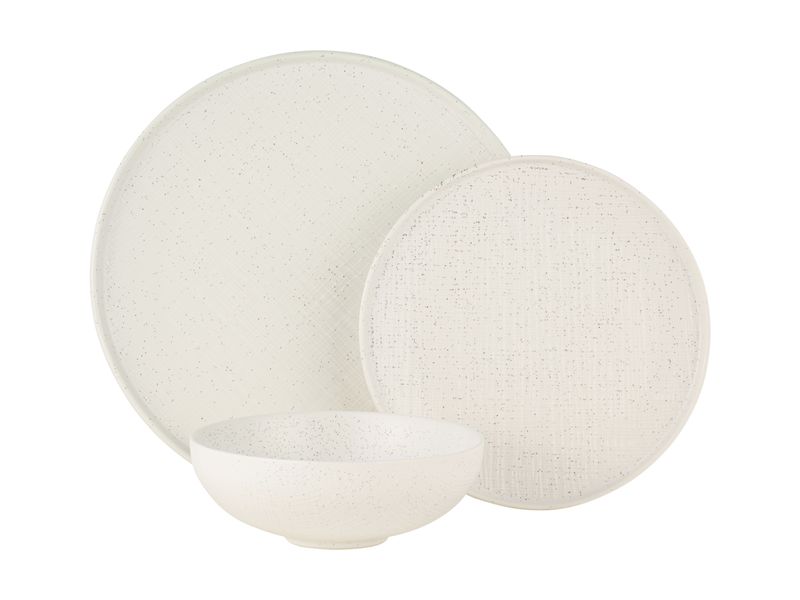 Maxwell and Williams Onni High Rim Dinner set 12 Piece - White Speckle