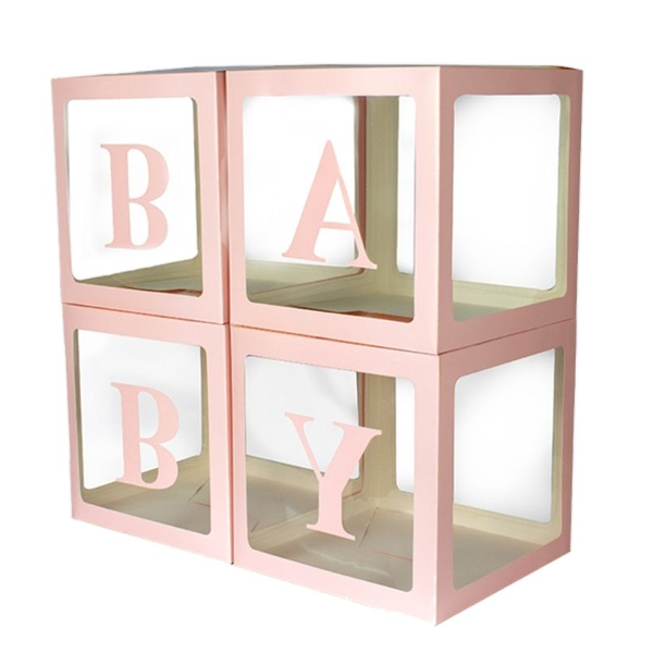 Baby Boxes with Letters for Baby Shower,Clear Baby Shower Decorations Block