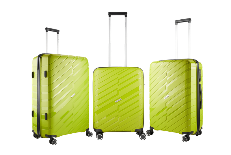 Travelwize Java PP 4-Wheel Spinner 3-piece Luggage Set Lime