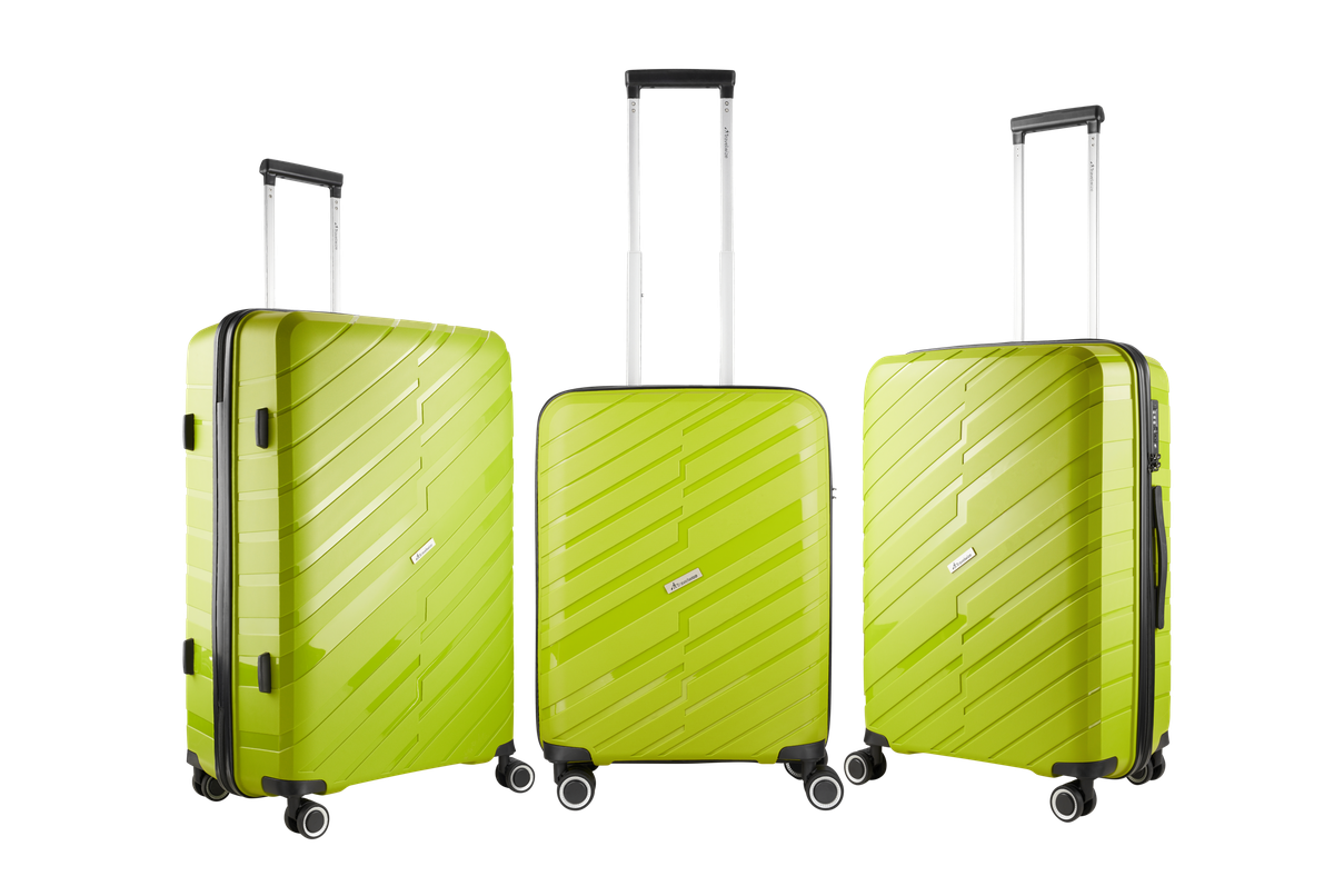 Travelwize Java PP 4-Wheel Spinner 3-piece Luggage Set Lime