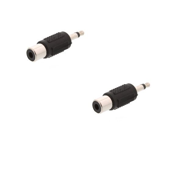 3.5mm Plug to RCA Jack Mono Audio Adapter - 2 Pack