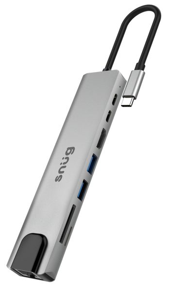 Snug Multi Hub USBC To HDTV 8 Ports-Grey
