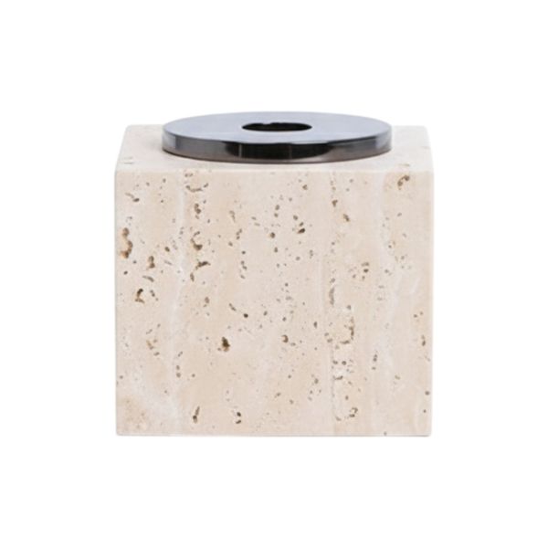 Modern Marble Textured Square Diffuser Holder - Beige/Silver
