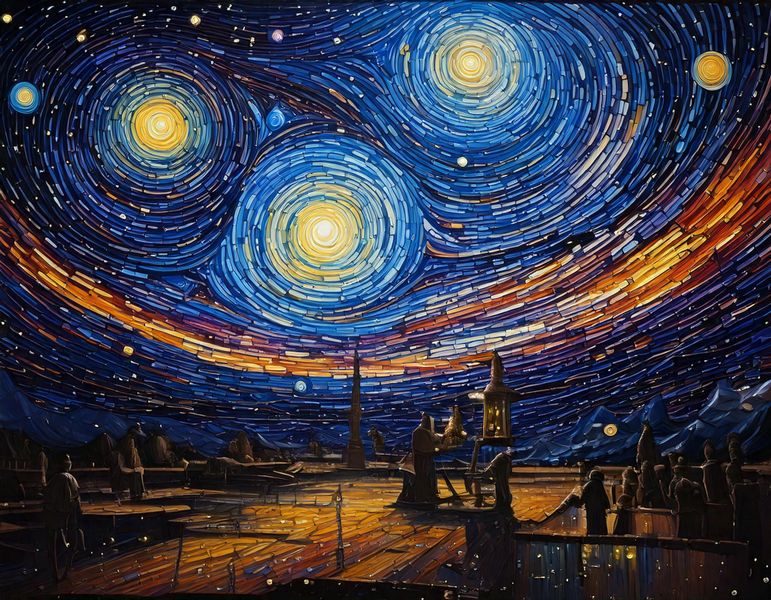 Canvas Home Decor Wall Art - Depiction of Vincent Van Gogh's Starry Night