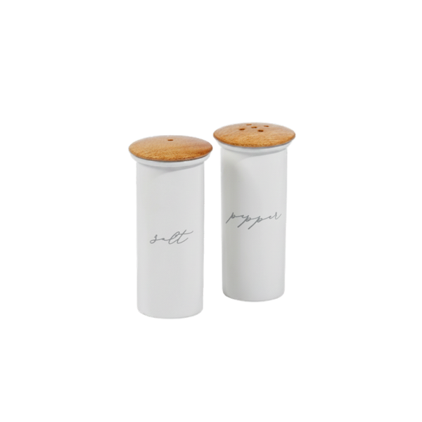 Wooden Top Salt &amp; Pepper Shaker Set