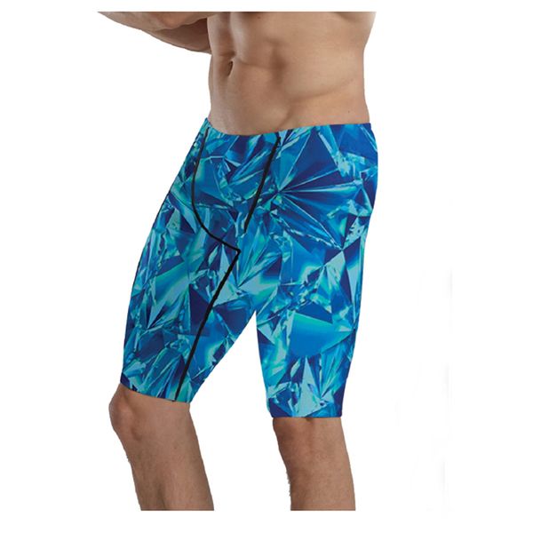 TYR Durafast Elite Crystalized All Over Print Jammer Bathing Suit - Blue