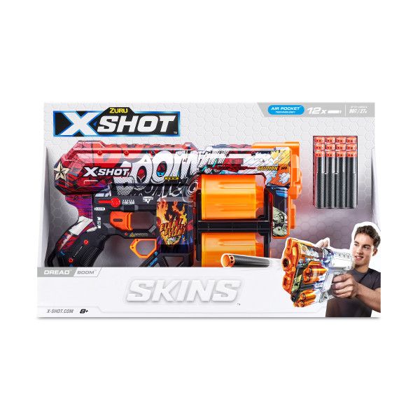 X-Shot Skins Dread Dart Blaster (12 Darts) by ZURU- Assorted