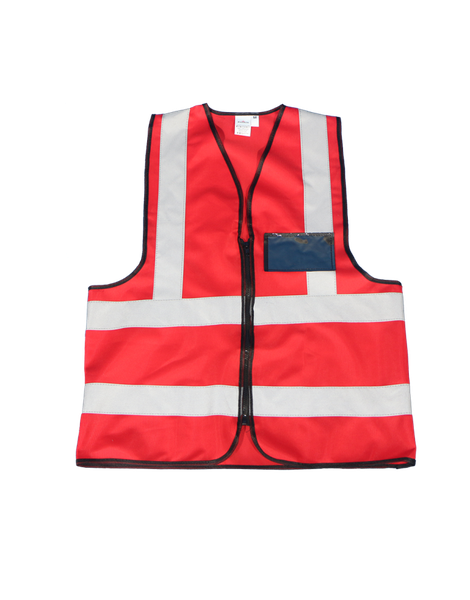 Reflective Safety Vest with ID Pocket &amp; Zip