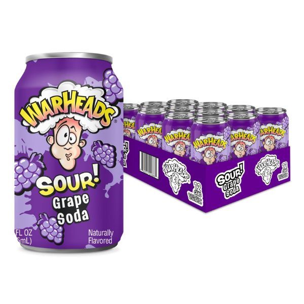 Warheads Soda Sour Grape 355ml x 12