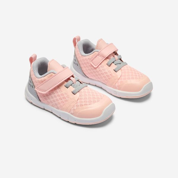 Domyos Kids' Very Breathable First Step Shoes Size 3.5C To 6.5C - Pink &amp; Grey