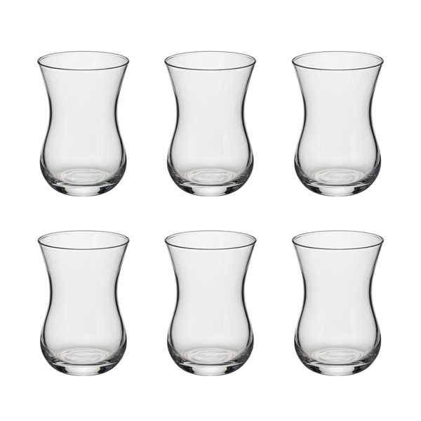 Pasabahce 70ml Incebelli Turkish Tea Glasses - Traditional Clear Tea Cups