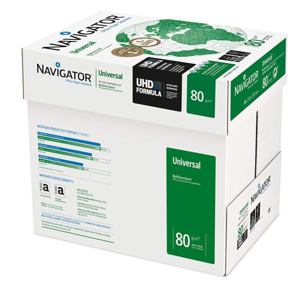 Navigator Universal A4 Paper 80gsm White - Box of 5 Reams (2500 Sheets)