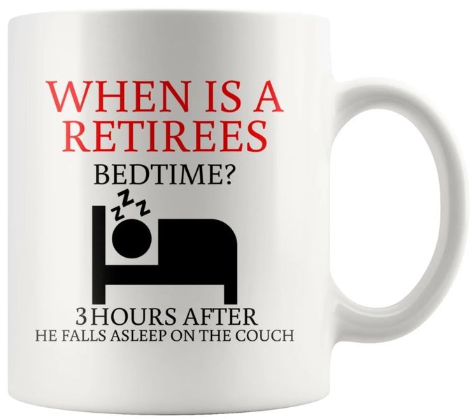 Retirees Bedtime Schedule Colleague Coworker Leaving Retirement Gift Mug