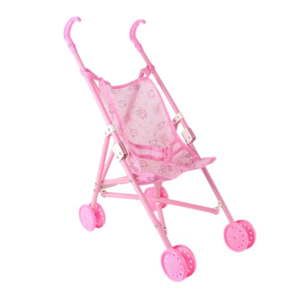 Pink Foldable Baby Doll Stroller Toy With wheels