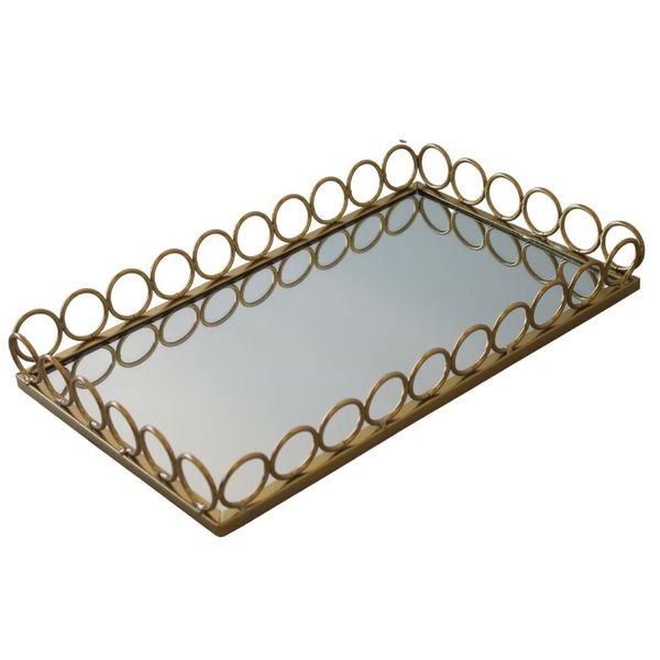 Gold Frame Rectangular 37 cm x 5.5 cm Glass Mirror