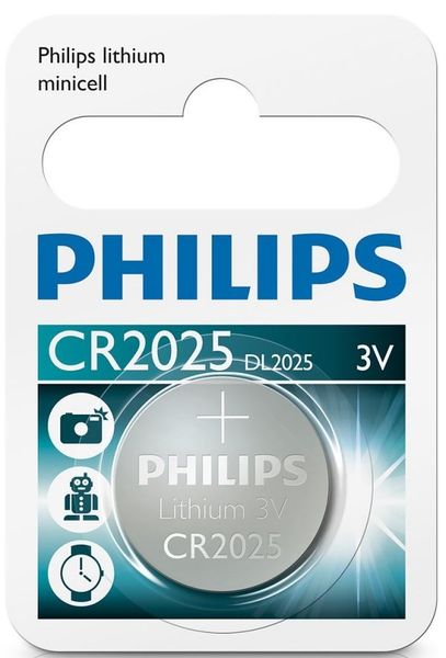 Philips Minicells Battery CR2025 Lithium pack of 10