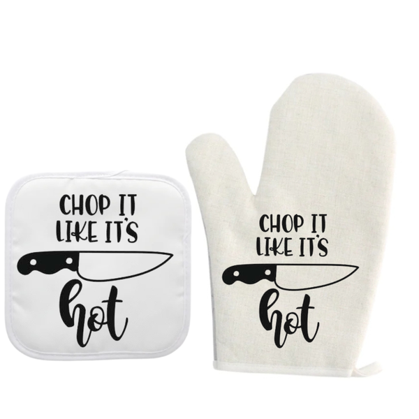 Chop It Like It's Hot Oven Gloves And Pot Holder