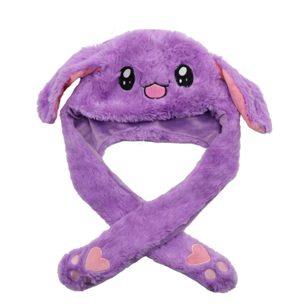 Bunny Winter Beanie Hat with Moving Ears - Purple - SuperSoft &amp;Warm