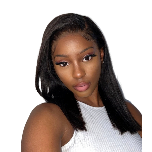 Geebuy 14 inch Straight Wig Free Parts 15A Hair Peruvian Indian Weave