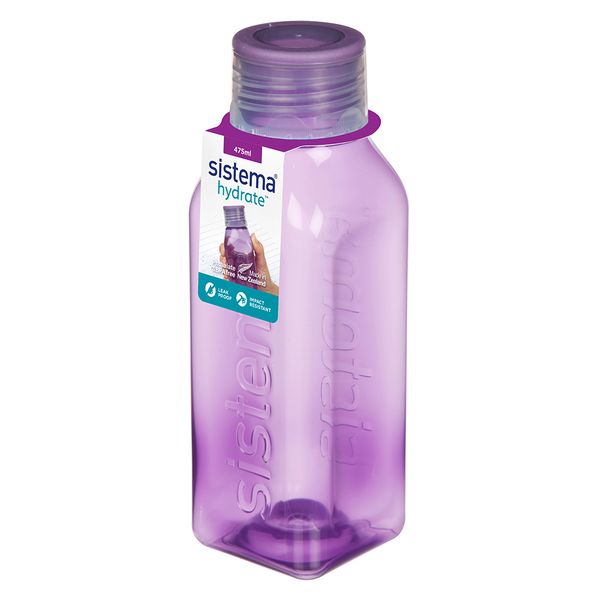 Sistema - 725ml Medium Square Bottle - Purple
