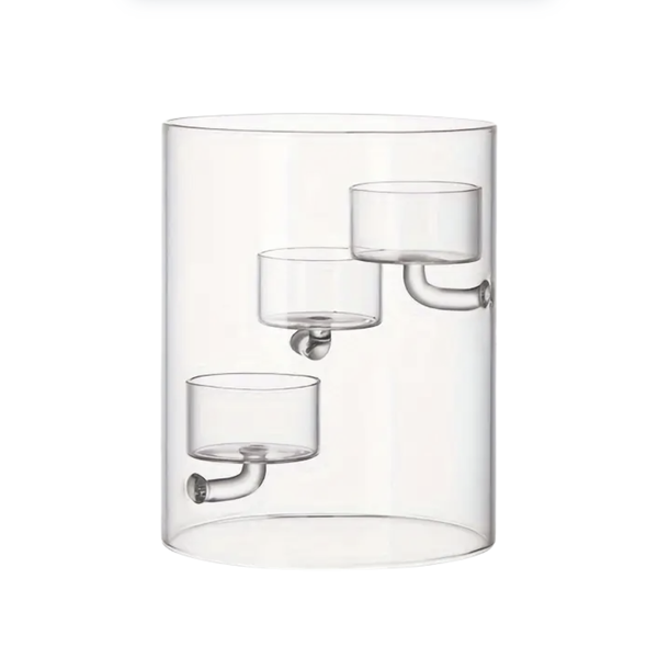 Glass Floating Tealight Candle Holder - Triple Holders - 25 x 12cm