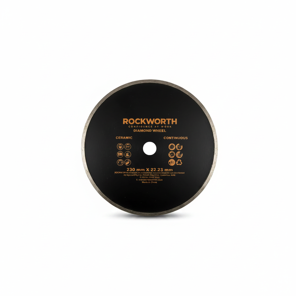 Rockworth 230mm Continuous Rim Diamond Blade for Concrete &amp; Masonry