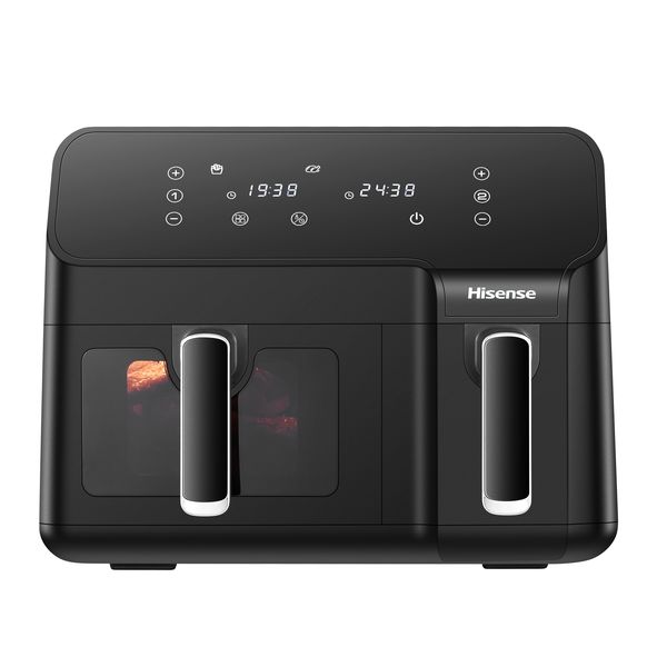 Hisense Electronic 8.6L Dual Airfryer with LED Touch Control Panel - Black