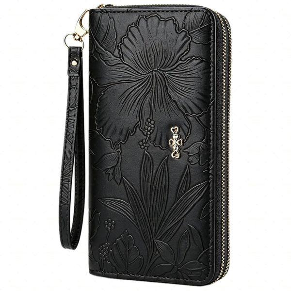 Women Wallets, Large Capacity Double Zip Long Purses for Women