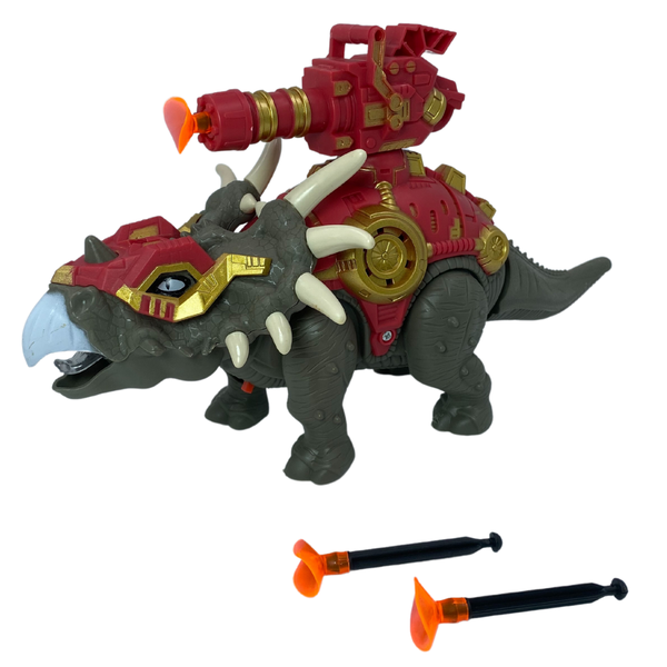Electric Dinosaur Toy Triceratops Walking Sound Flash Simulation with Gun