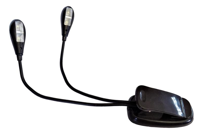 Clip on Book/Music Sheet/Reading/Power Outage Double LED Light