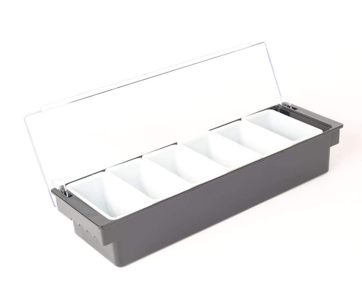 Catercare Bar Condiment Holder- 6 Division (Black)