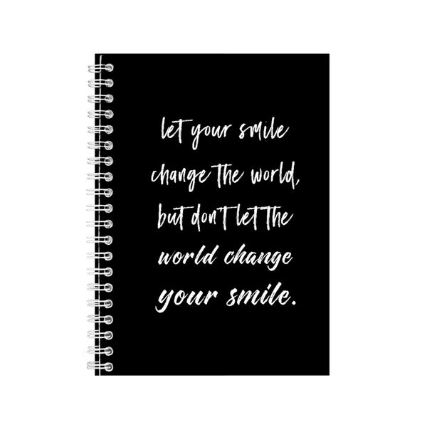 Smile A5 Notebook Spiral Lined Motivational Saying Graphic Notepad Gift 186