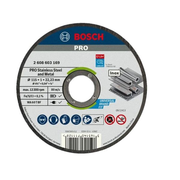 Bosch - Pro Stainless Steel &amp; Metal Bonded Cutting Discs - 115mm - 100 Pack