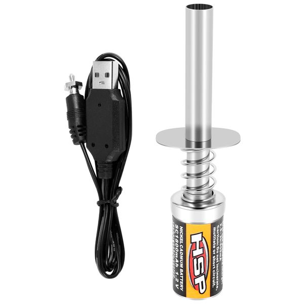 RC Nitro 1.2 V 1800Mah Rechargeable Glow Plug Starter Igniter DC USB Charge