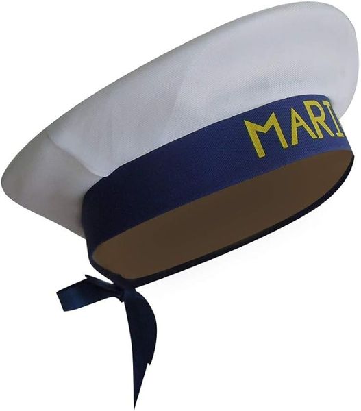 Dress up Marine Hat Captain's Hat Blue with White Navy Cap