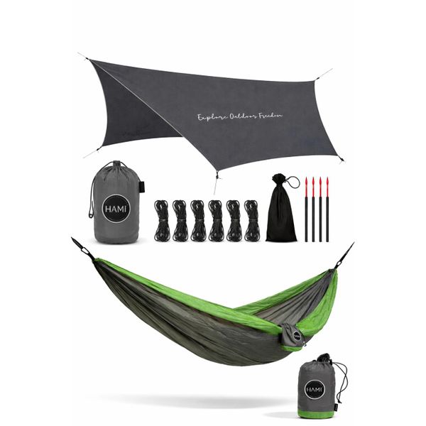 HAMI EcoTarp 3.6m x 2.9m + Double Hammock 3m x 1.8m
