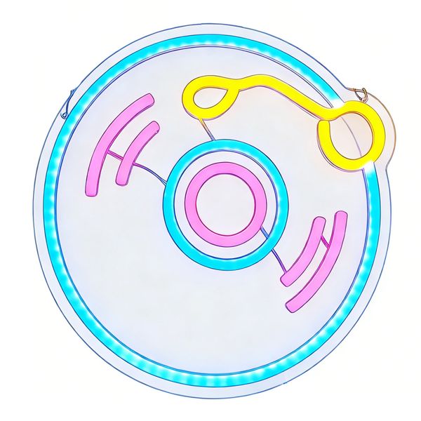 Record Neon Sign Dimmable Music Neon Light for Wall Decor, Live Music Art