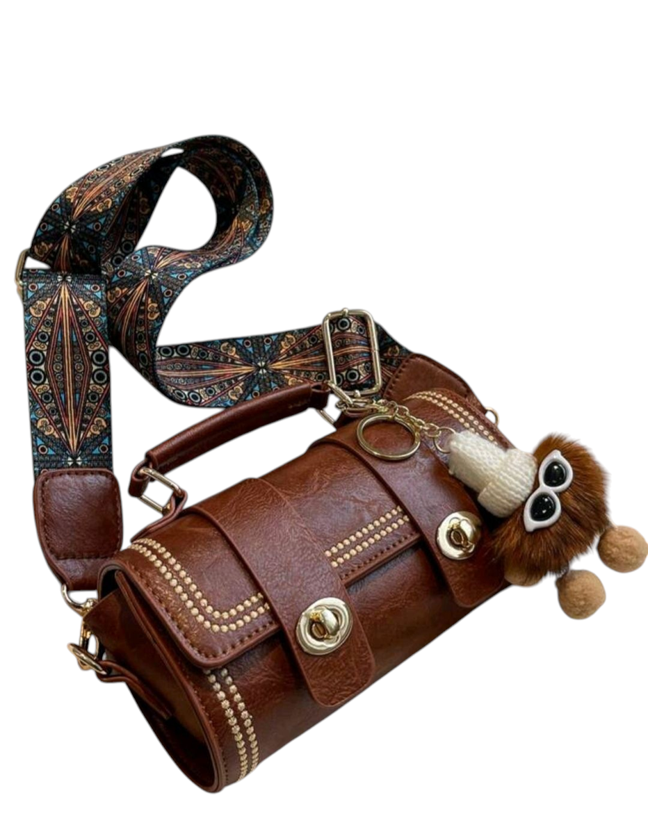 Retro Mini Barrel Handbag for Women