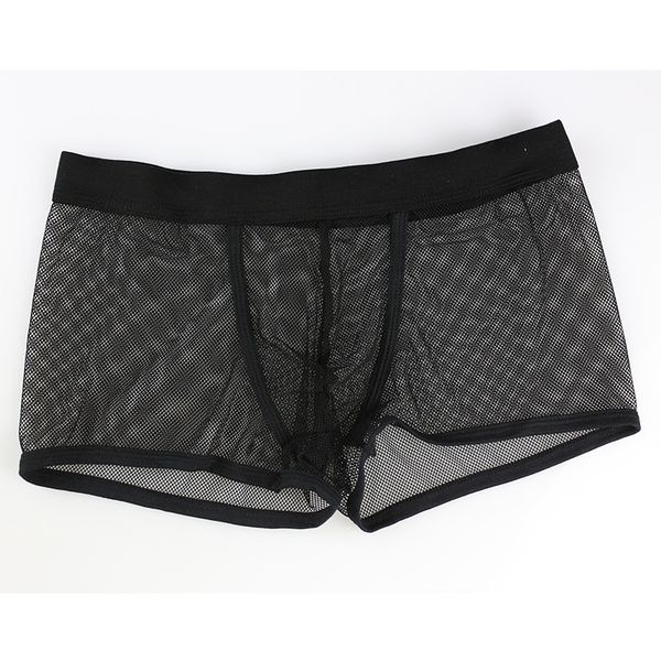 Mens Black Mesh Netted Fishnet Boxer Underwear/ Underpants
