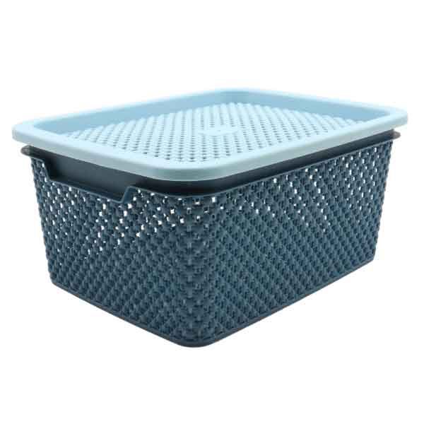 Plastic Mesh Storage Container With Lid 20.5cm x 26.5cm Buy Online