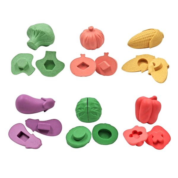 Mingli Toys - Shape Sorting Vegetable Set - Eco-friendly Educational Toy - 12 Pieces