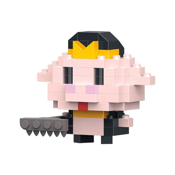 3-in-1 Mini Pig Warrior Character Building Blocks Set - Pink - 118 Piece