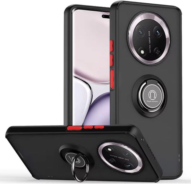 Phone Case Compatible with Honor X9C 5G with Metal Ring Grip Shockproof