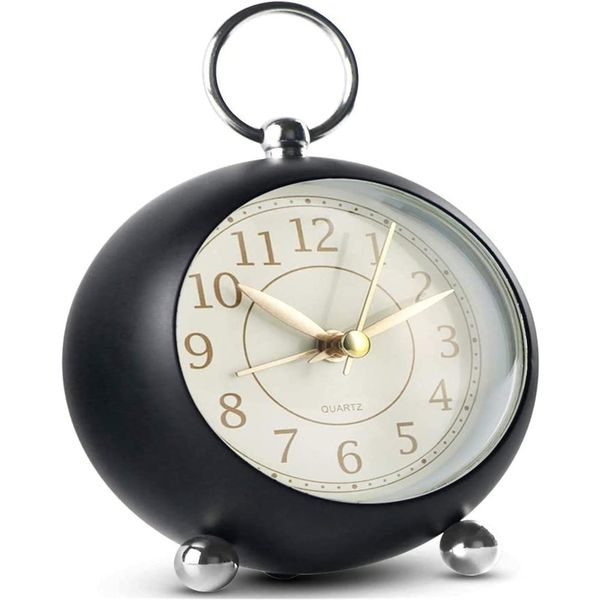 Black Metal Battery Powered Digital Alarm Clock