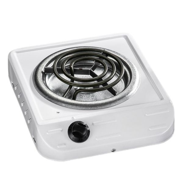 Single Hot Plate Electric Stove with Spiral Burner - White