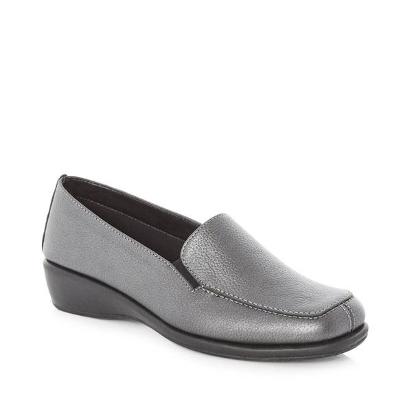 Gx &amp; Co Ladies Slip On Loafer - Pewter 52142
