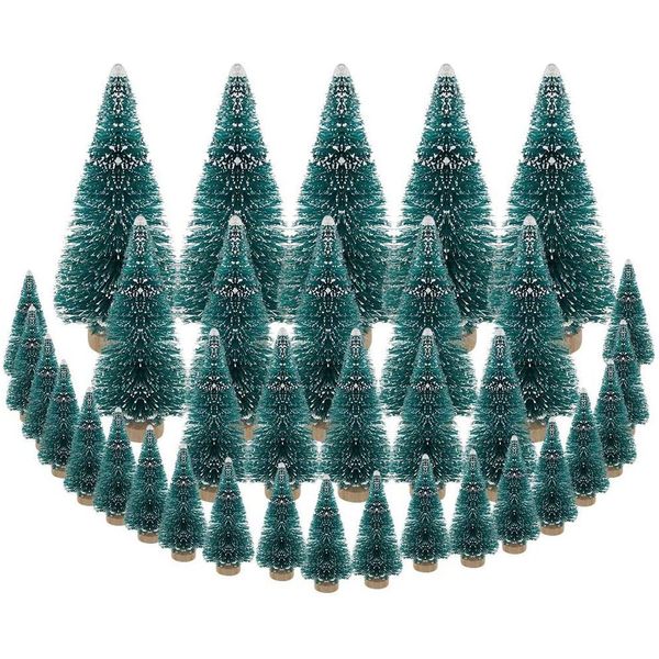 35 PCS Miniature Christmas Tree Artificial Snow Frost Trees Pine Trees for