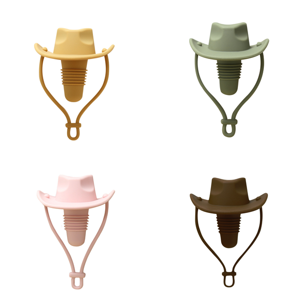 Bestby- 4 Piece Reusable Cowboy Hat Wine Bottle Stoppers